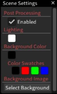 Scene Settings screenshot